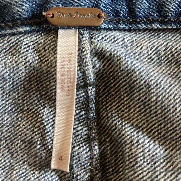Free People Denim Mini Skirt Size 4 - Picture 4 of 4